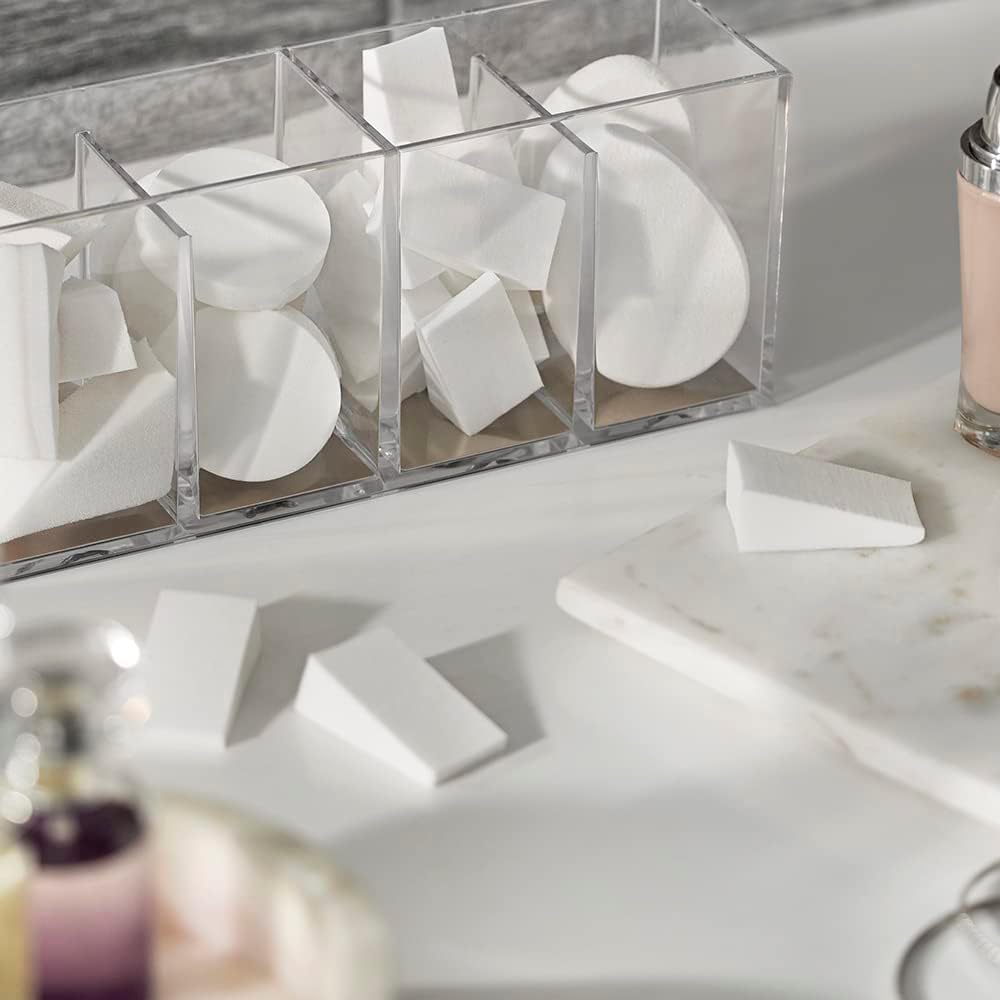 Amazon Basics Cosmetic Rectangular Foam Wedges For Makeup, 32 Count, White (Pack of 2)