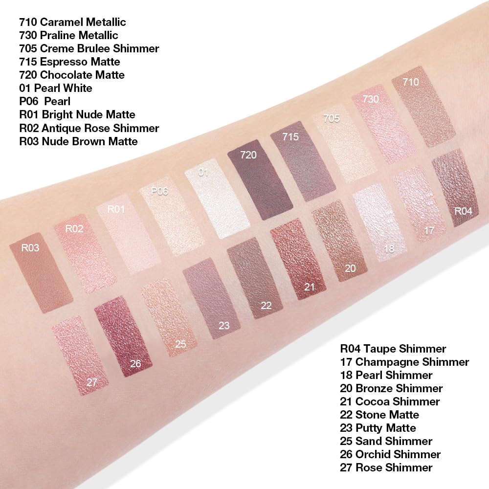 Cream Glitter Brulee Shimmer Metallic Eyeshadow Palette Makeup, Natural Single Mini Instant Holographic Eyeshadow For Women, Sombras Crema Para Ojos, Talc, Paraben & Cruelty Free, 705