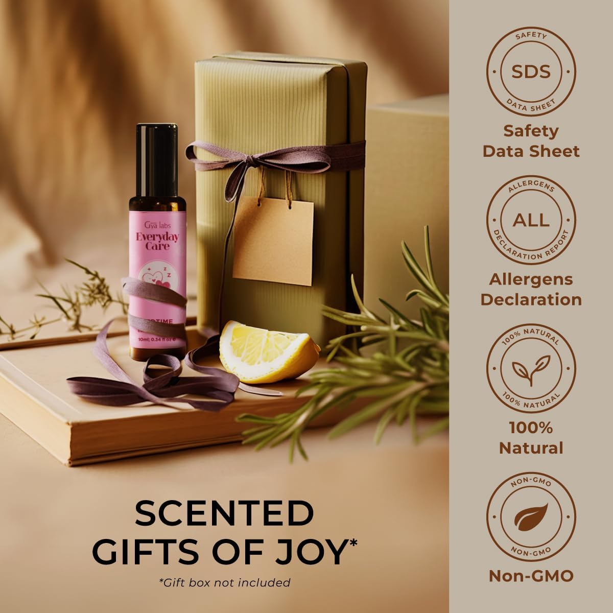 Gya Labs Bedtime Essential Oil Roll on - 100% Pure Natural Oil Roller for Restful Nights, Blend of Calming Chamomile, Sweet Orange & Cedarwood, Relaxing Aromatherapy, Travel Size (0.34 Fl Oz)