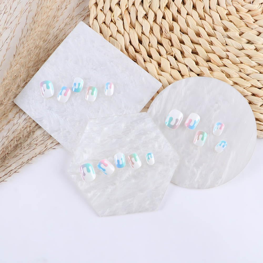 3 Pieces Resin Nail Art Palette, Nail Art Painting Gel Palette Makeup Display Board Nail Art Display Board