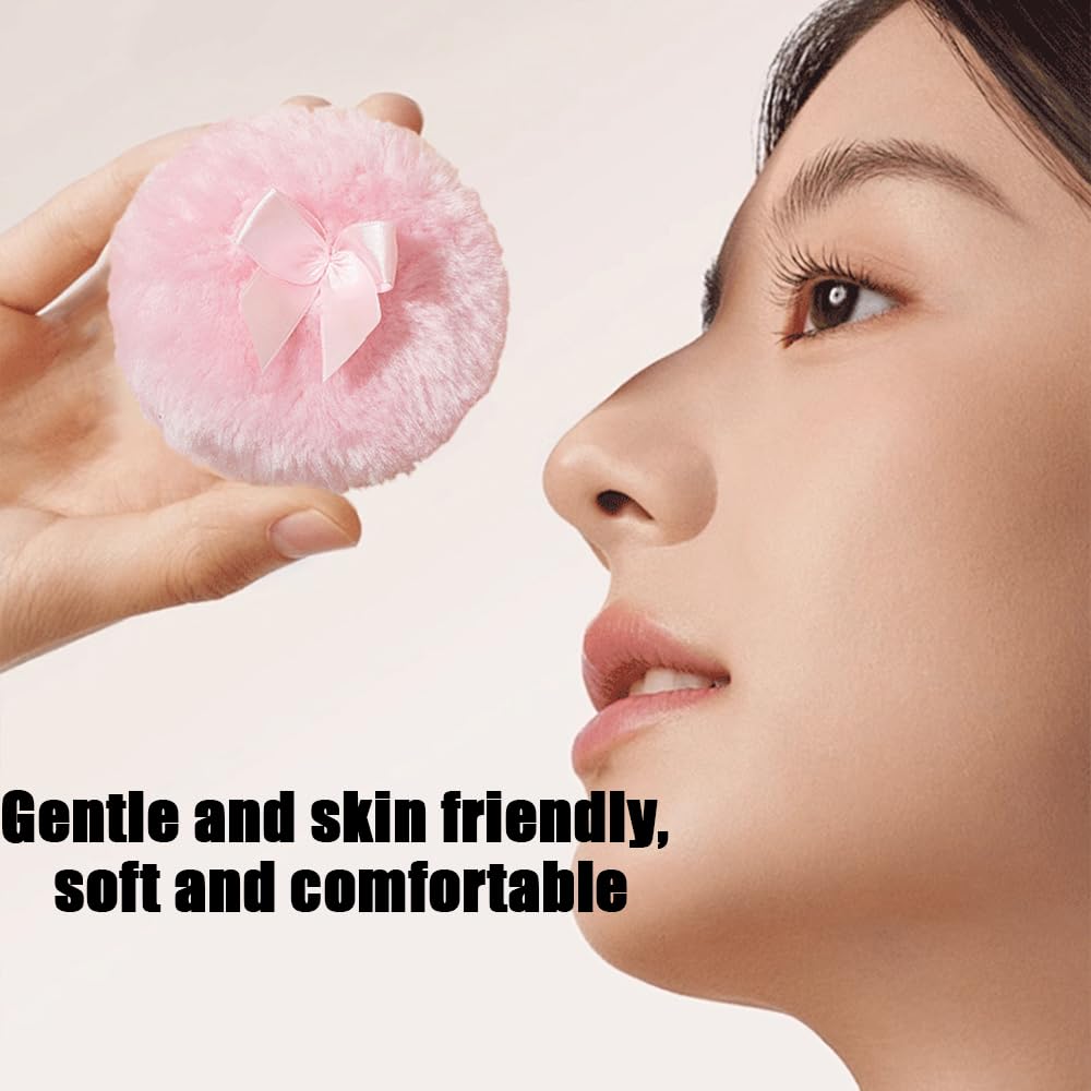 Luxury 4.2 Inch Glass Powder Container with 2 Plush Puffs|Gothic Vanity Decor Non-Sealed Refillable Organizer for Body Powder&Makeup|Setting Powder Applicator(Pointed Cylinder-Black-Large)