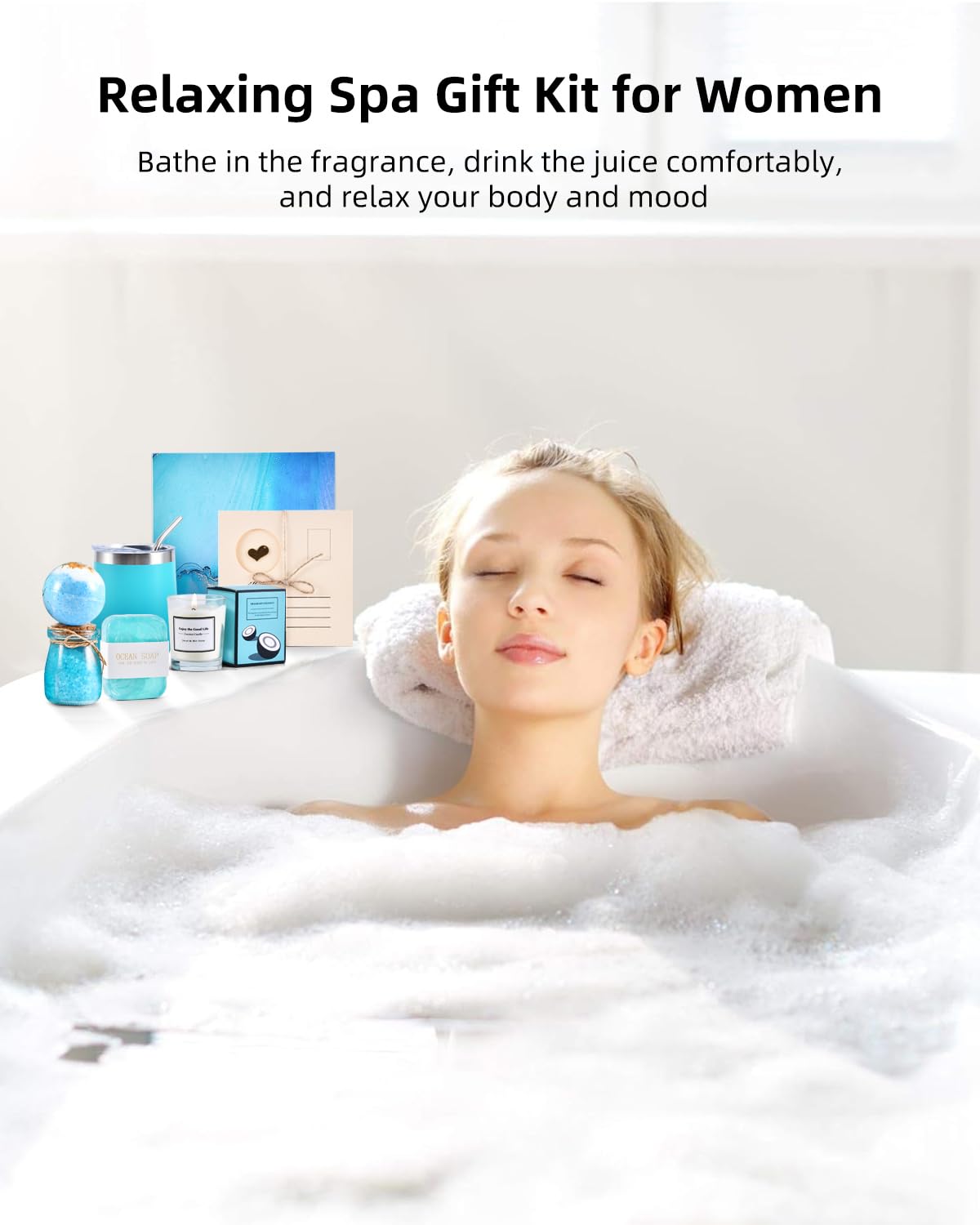 Birthday Gifts for Women, Mothers Day Gifts - Bath Relaxing Spa Gift Basket Set, Self Care Gifts Unique Anniversary Gifts Idea for Mom Women Her Best Friends Sister Wife Girlfriend Coworker Teacher