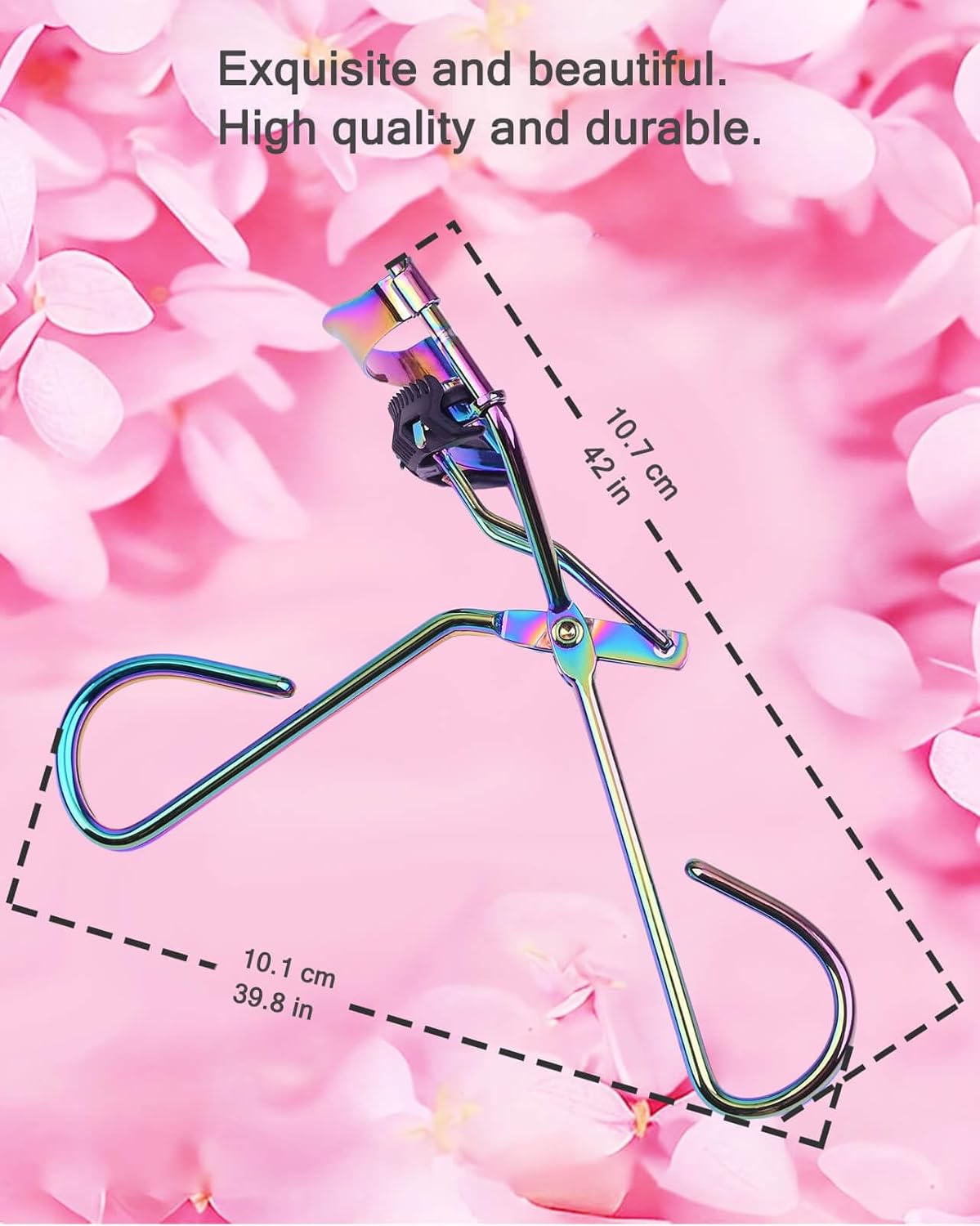 Eyelash Curlers with Comb IMMER LIEBEN Fashion Cute Eye Lash Curler with 3 Combs, 3 Refill, 10 Seconds for Long-Lasting Curl Colorful