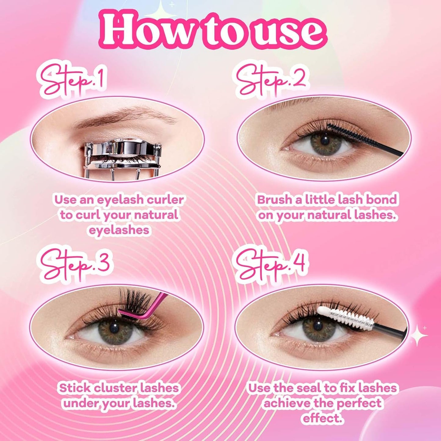 FADLASH Cluster Lashes D Curl Wispy Individual Lashes DIY Eyelash Extension Natural Look Reusable Fluffy Cluster Eyelash Extensions Self Application at Home (200D-0.07D-12-18MIX)