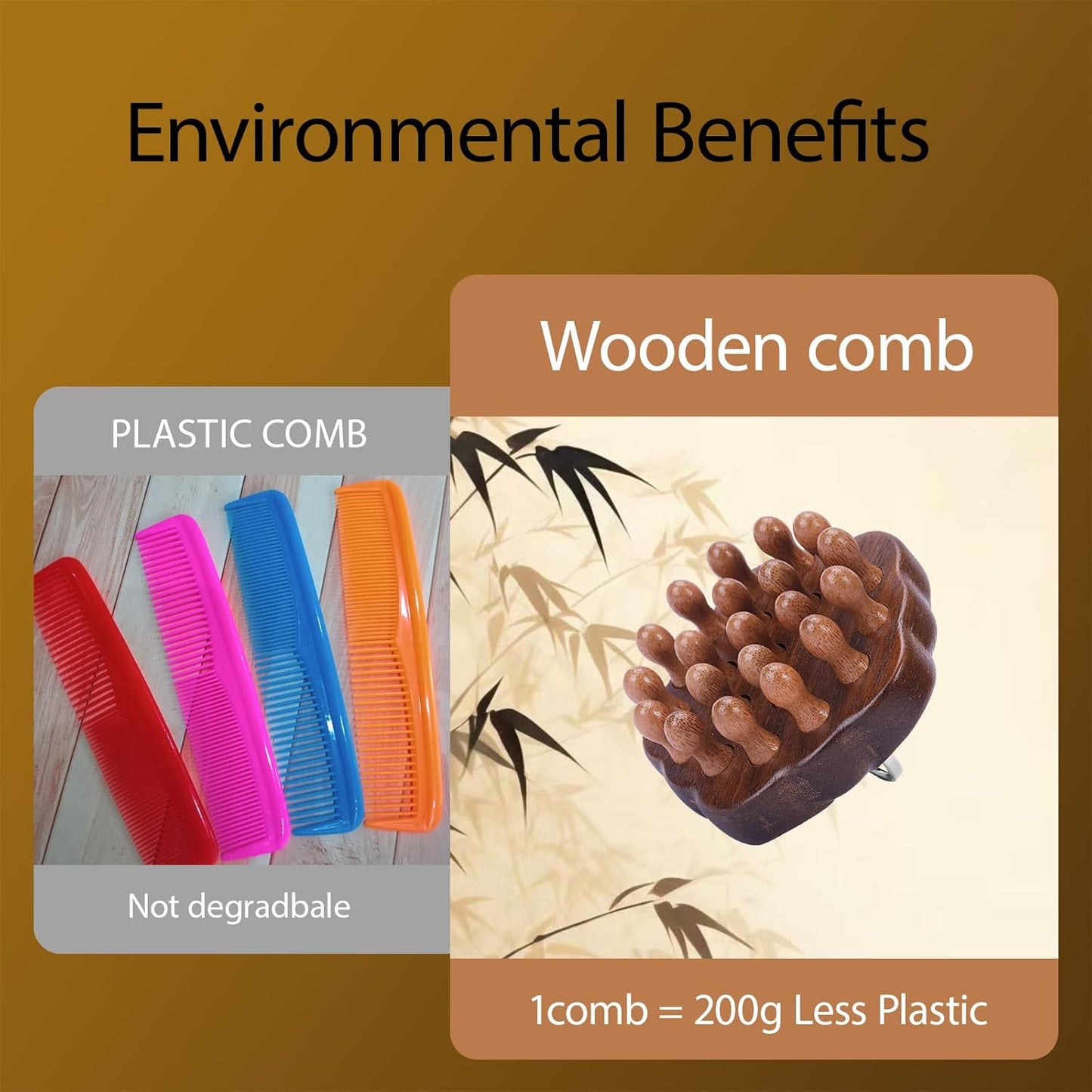 Wooden Scalp Massager for Hair Growth - Wooden Hair Brush & Body Massage Tool with Wide Teeth for Detangling, Stress Relief & Improved Circulation