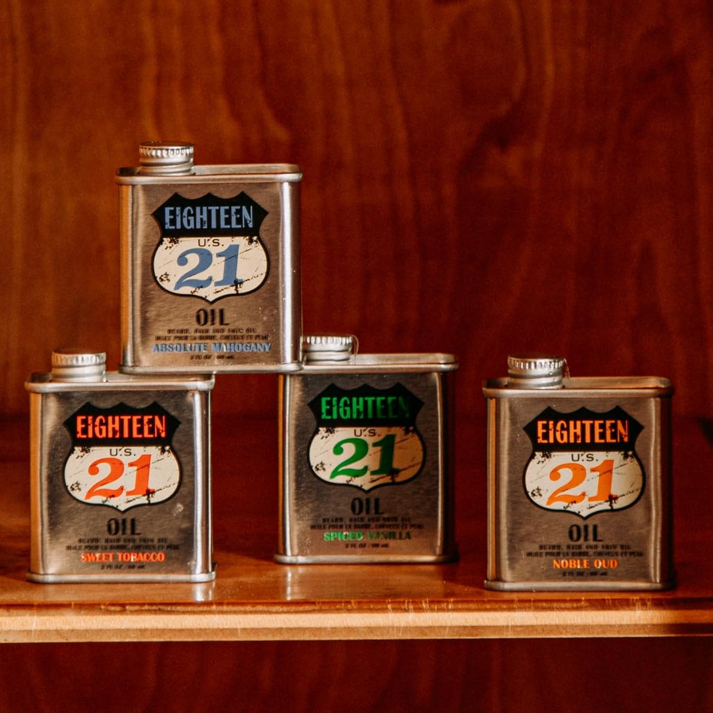 18.21 Man Made Man Sweet Tobacco & Noble Oud Beard, Hair & Skin Oil 2-Set Bundle, All Hair & Skin Types for Men, Strengthens and Moisturizes in a Manly Aroma