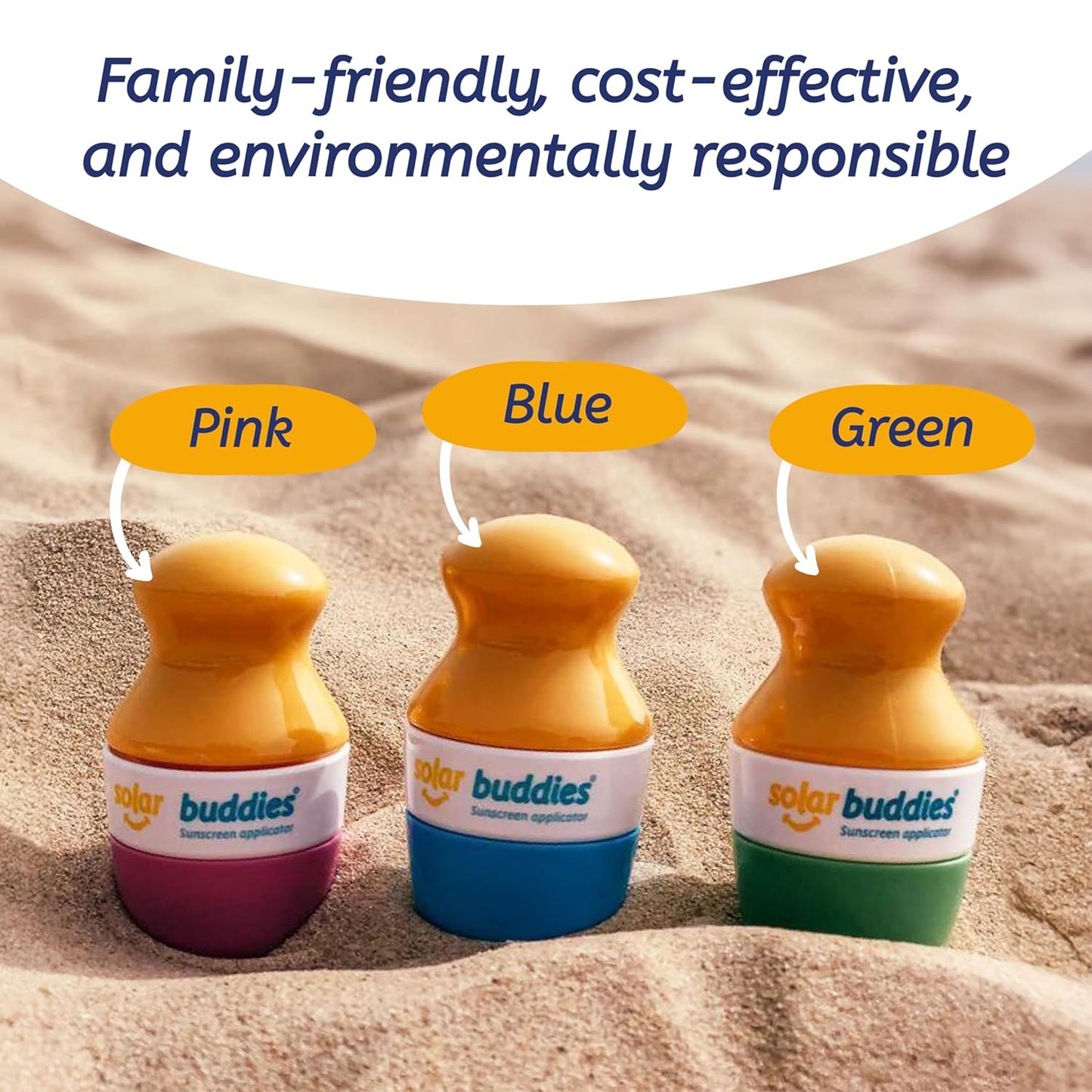 Blue Bag Bundle Set For Solar Buddies Refillable Roll On Sunscreen Suncream Applicator Bag Bundle With Applicator Carabina Clip For Families, Kids, Adults, Travel Set