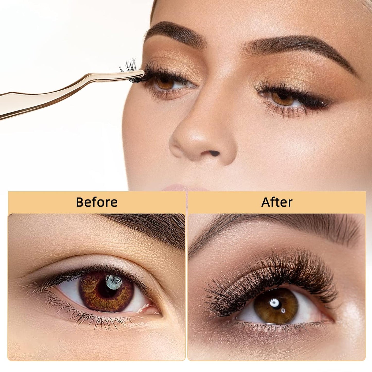 QUEWEL Lash Clusters 240Pcs Individual Lashes 40D+50D D Curl 8-14mm Length DIY Lash Extension Soft False Eyelashes Wispy Cluster Lashes Easy to Create Natural Look At Home(40D+50D-D-MIX8-14)