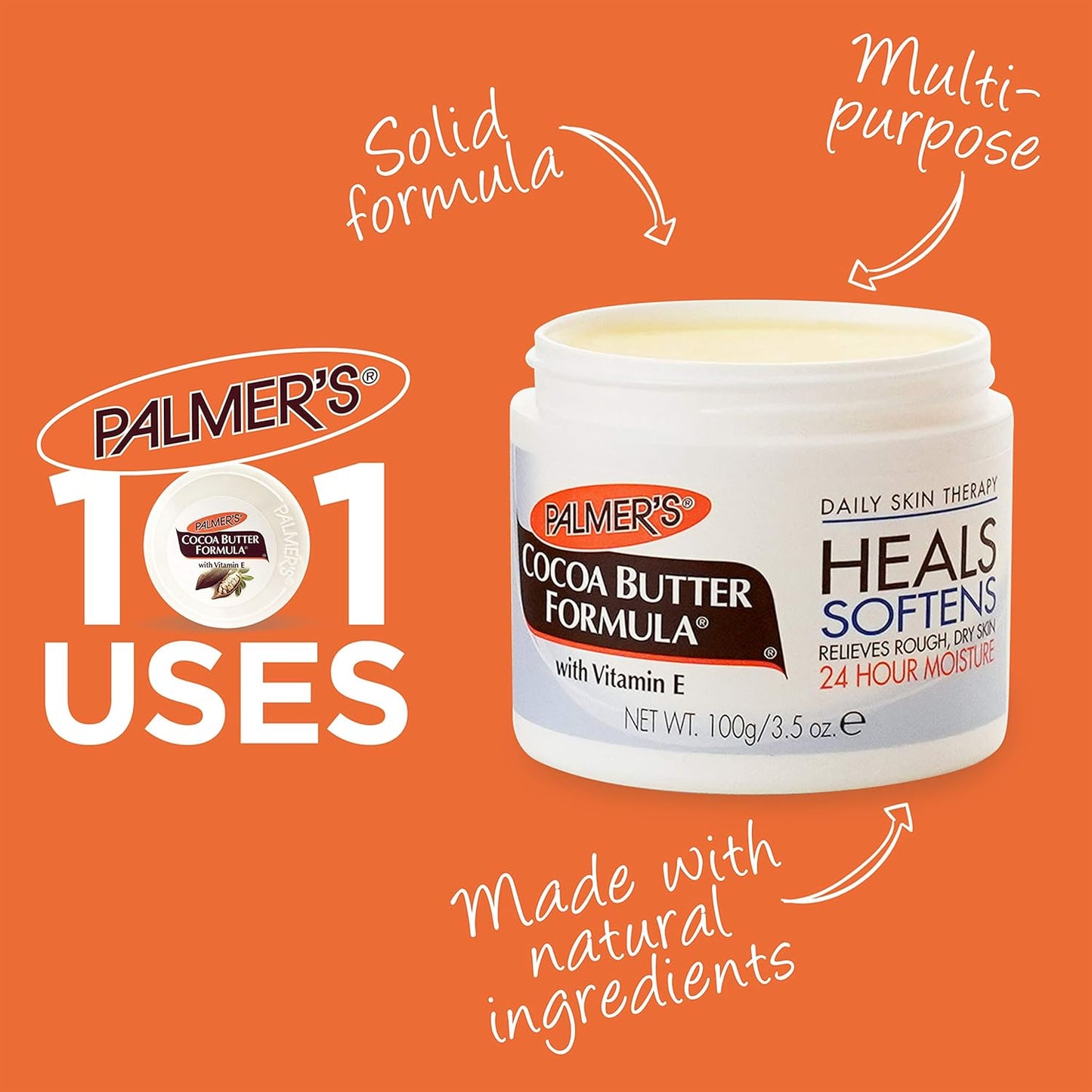Palmer’s Cocoa Butter Formula Daily Skin Therapy, Solid Formula, 7.25 Ounces (Pack of 3) .pack