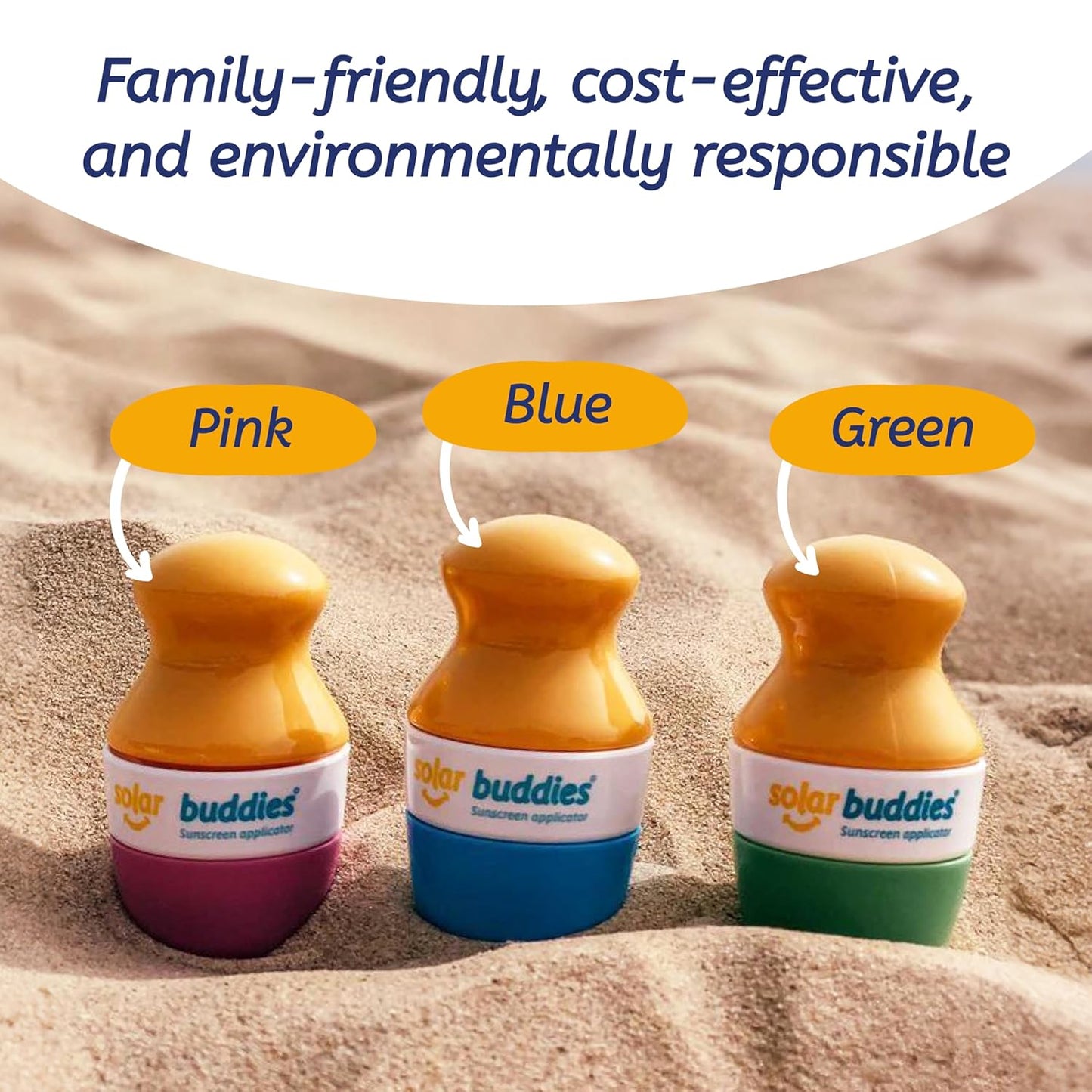 Solar Buddies Sunscreen Applicator - Single Red - Refillable Roll on Sponge Sunscreen, Suncream & Lotion Applicator For Kids, Adults & Families - Holds 3.4fl oz, Perfect Size for Travel
