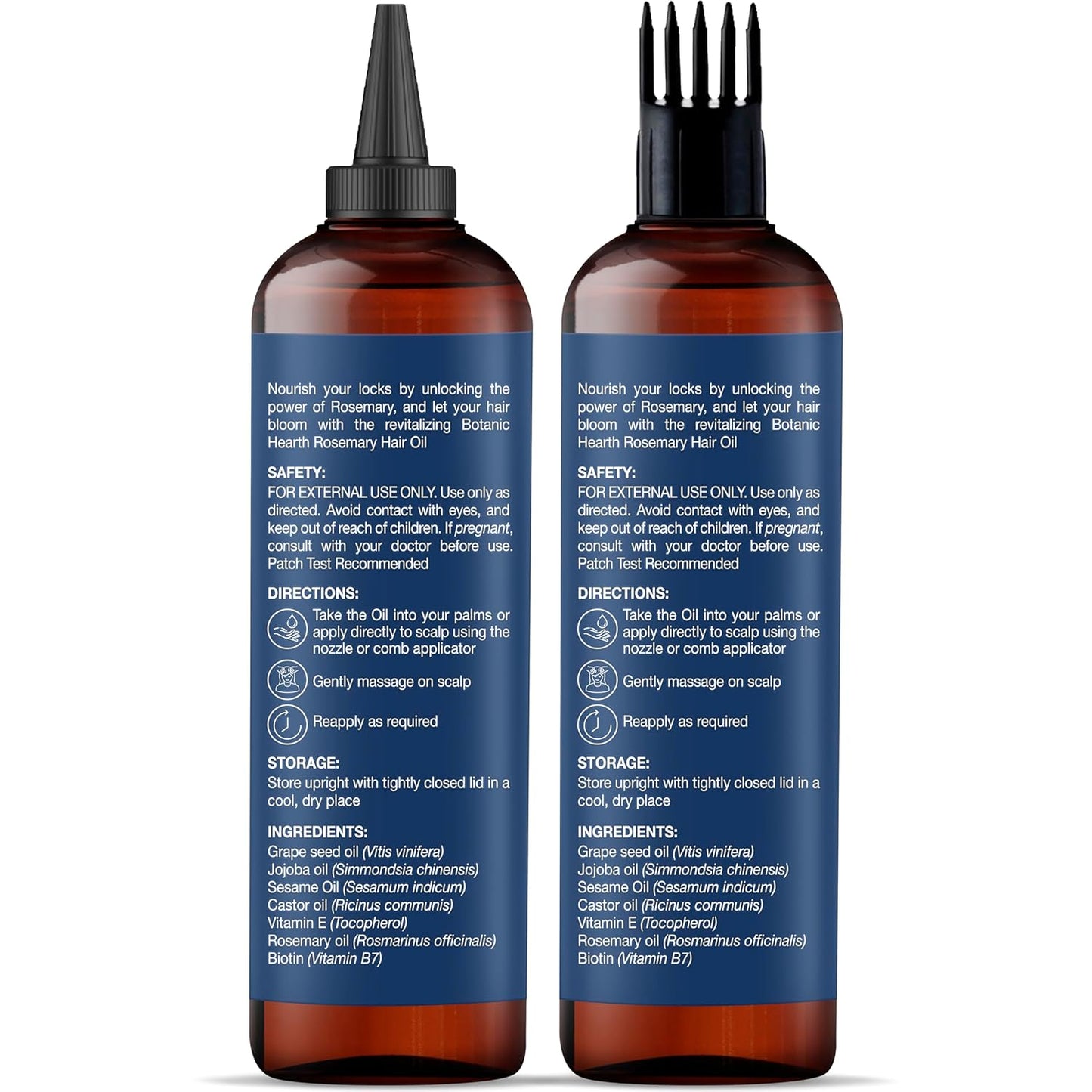 Botanic Hearth 100% Pure Rosemary Oil For Hair Growth (6.7 fl oz-Pack fo 2)| Infused with Biotin, Jojoba & Castor Oil | Hair Oil Repairs Dry Damaged Hair, Strengthening, Healthier Hair- Hair Tonic