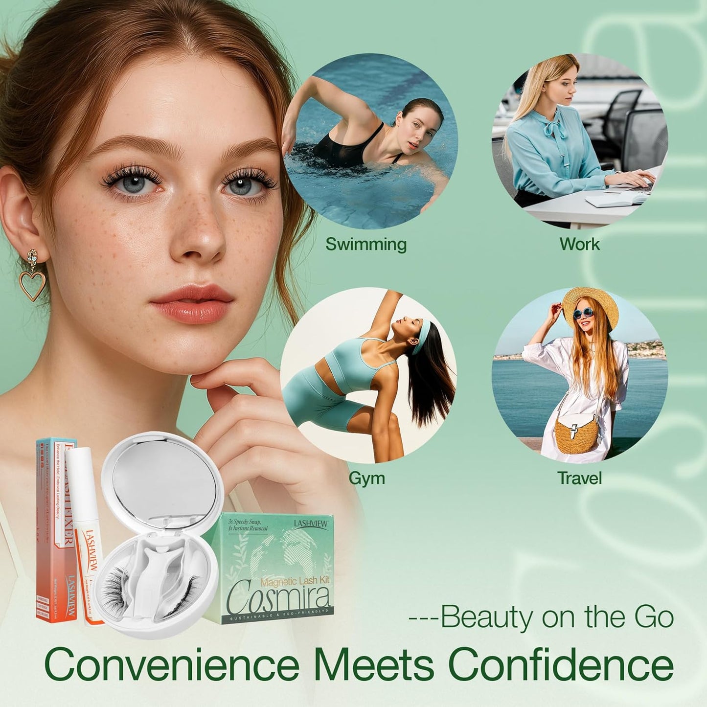 LASHVIEW Upgrade Soft Magnetic Eyelashes with Applicator, Reusable Soft Magnetic Lashes Natural Look, No Glue Needed,Comfort& Convenient Portable All-in-One Box (L14)