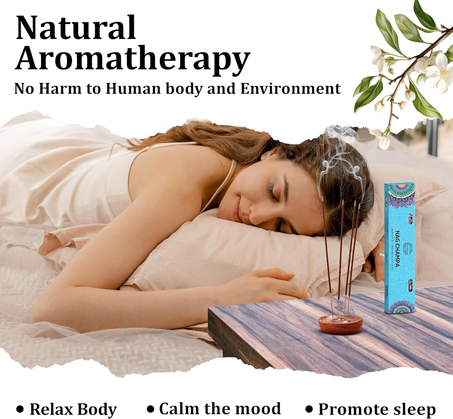 Raajsee Nag Champa Incense Sticks (180 gm), 100% Pure Organic Natural Hand Rolled Free from Chemicals - Nag Champa Incense is Perfect for Aromatherapy, Cleansing, Meditation (Pack of 12)