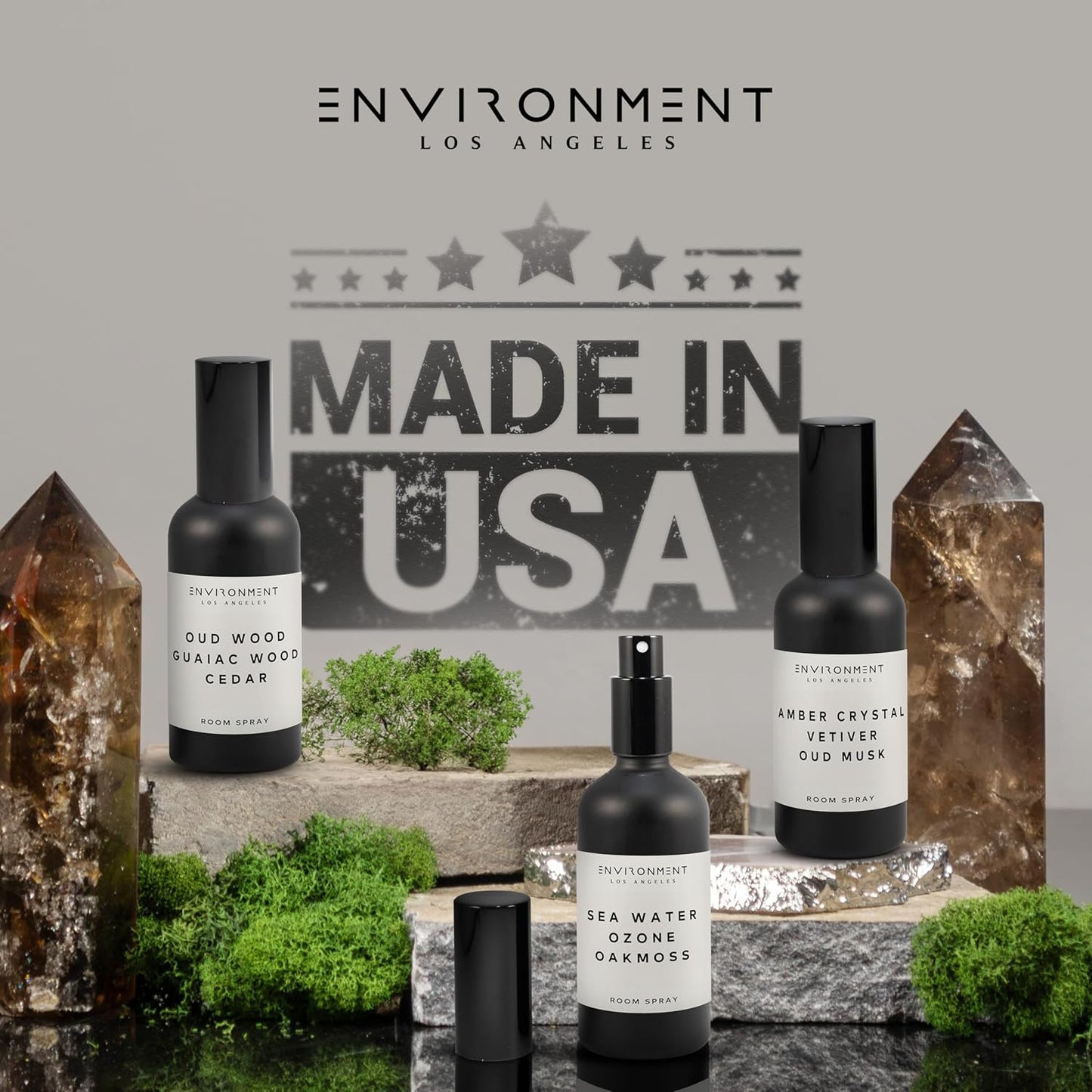 Stone Candles Environment Inspired by 5-Star Hotels HCS Room Spray, 100ml Air Freshener (Sandalwood | Vanilla | Amber) Home Fragrance Accessories, Room Perfume, Room Deodorizer, Vegan & Cruelty-Free