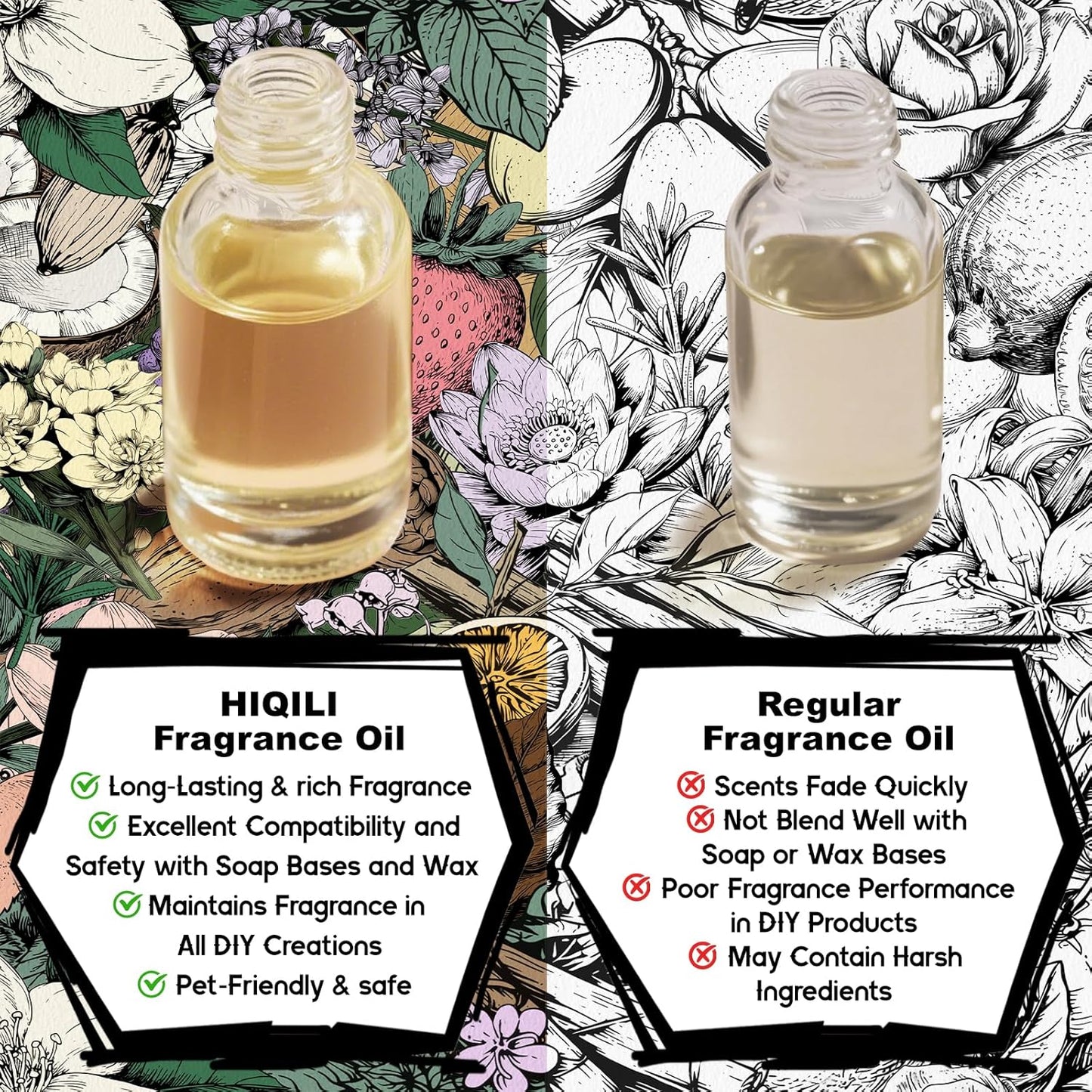 HIQILI Sandalwood Glyph Fragrance Oil for Candle & Soap Making, DIY Perfume, Essential Oil Diffuser for Home, Santal Dan Sha - 1 Fl Oz