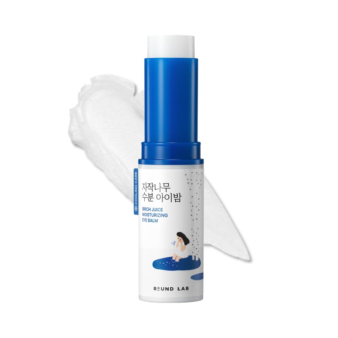 ROUND LAB Birch Juice Icy Cooling Eye Stick – Depuffing Glow Booster Balm for Puffy Eyes, Dark Circles, Fine Lines | On-the-Go Moisturizer | Korean Skincare | 0.35 oz