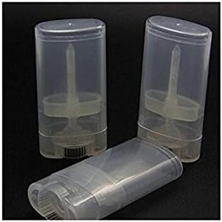 10PCS 15ml 0.5oz Clear Empty Plastic Oval DIY Lipstick Lip Balm Lip Gloss Tubes Deodorant Crayon Chapstick Tube Bottle Containers Oval Holder Case Pipe