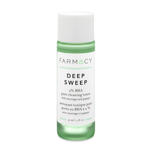 Farmacy 2% Salicylic Acid Toner for Face - Deep Sweep Gentle BHA Exfoliant for Oily Skin - Refines Texture with Papaya Enzymes & Moringa Water for a Healthy-Looking Complexion (50ml)