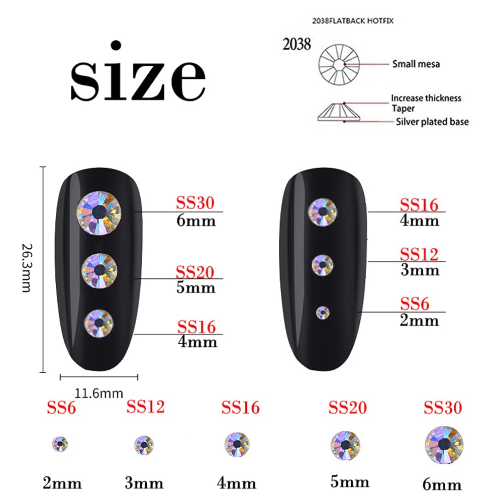 3000 Pieces SS6 2mm Flatback Rhinestones Clear Glass Round Gems Crystals for Nail Art DIY Crafts Clothes Shoes Bags （Pink）