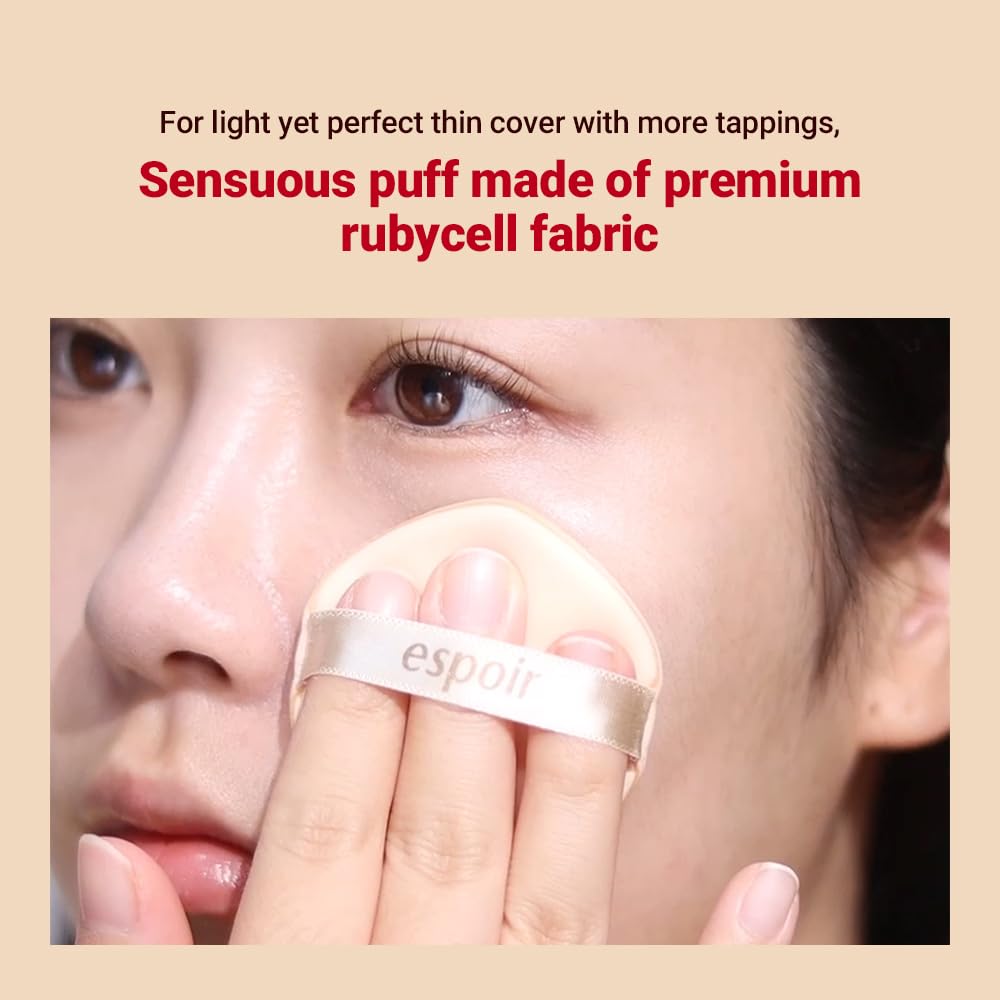 Espoir Be Velvet Air Puff 7ea | Flawless Face Makeup Fast and Easily | Makeup Sponge Applicator Air Cushion Powder Puff for Liquid Foundation, Cream, Powder, Concealer | Korean Base Makeup Tools