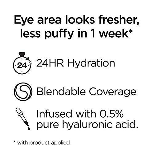 L’Oréal Paris True Match Eye Cream in a Concealer, 0.5% hyaluronic acid, Dark N7-8, 0.4 fl. oz.