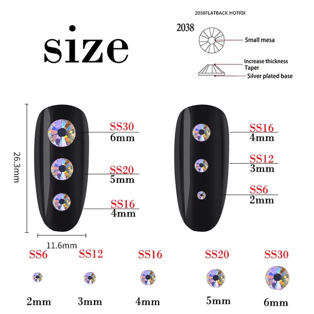 500 Pieces SS30 6mm Flatback Rhinestones Clear Glass Round Gems Crystals for Nail Art DIY Crafts Clothes Shoes Bags （Mineral Gray）