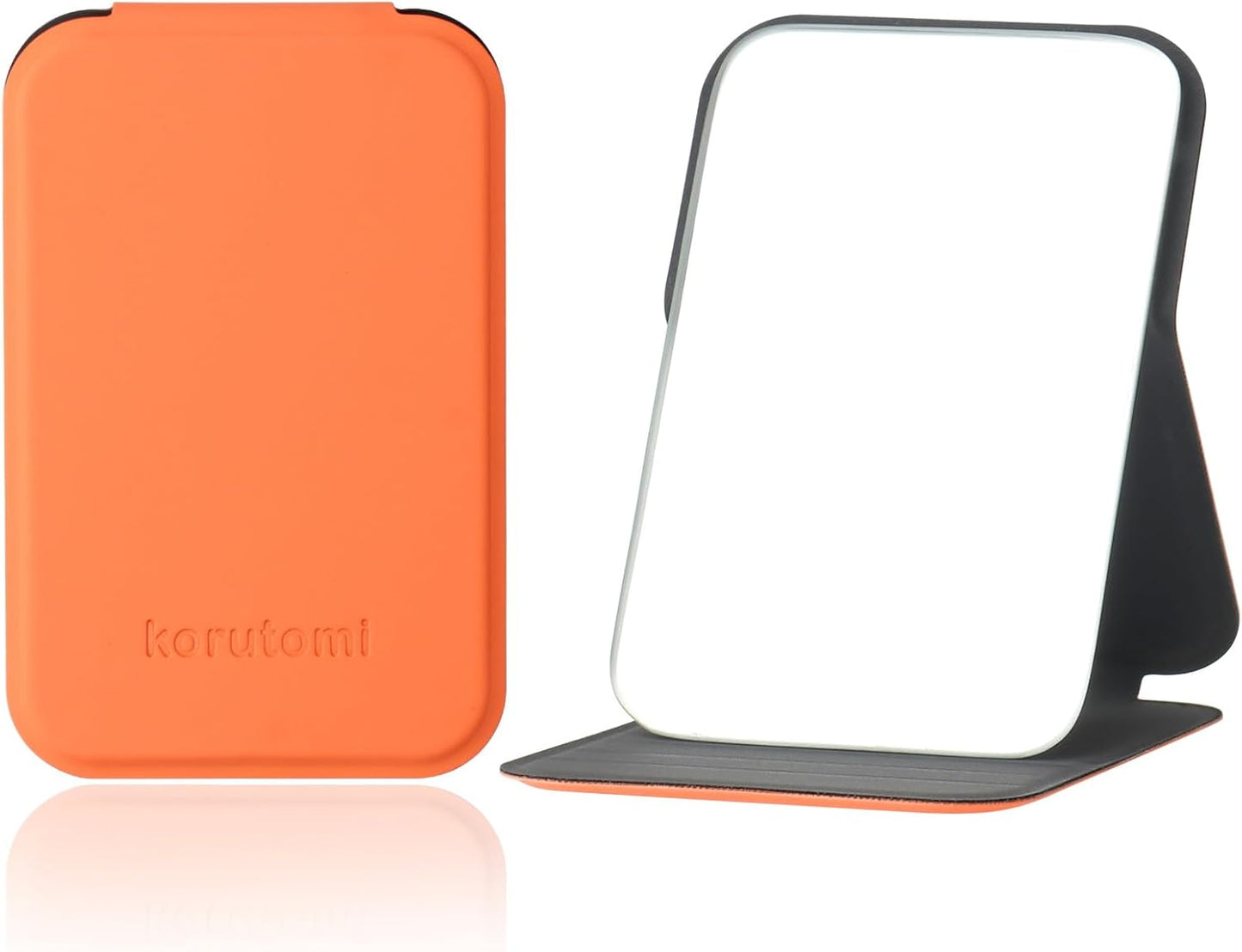 Hand Mirror,Ultrathin Ultralight, Portable, Folding, Handheld, Compact Travel Mirror for Camping,Home,Office,Small Mirror for Pocket and Purse,Good for Gift (Orange)