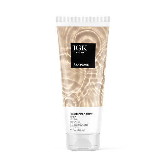 IGK Hair Gloss Toner & Color Depositing Mask | Light Sand Semi-Permanent | Vegan + Cruelty Free | A La Plage