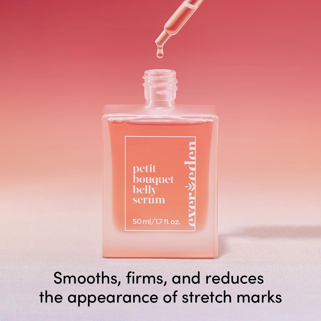 Evereden Petit Bouquet Belly Serum, 1.7 fl oz. | Clean & Vegan Women's Belly Oil for Pregnancy and Postpartum Maternity Skincare | Non-Toxic Stretch Mark Oil