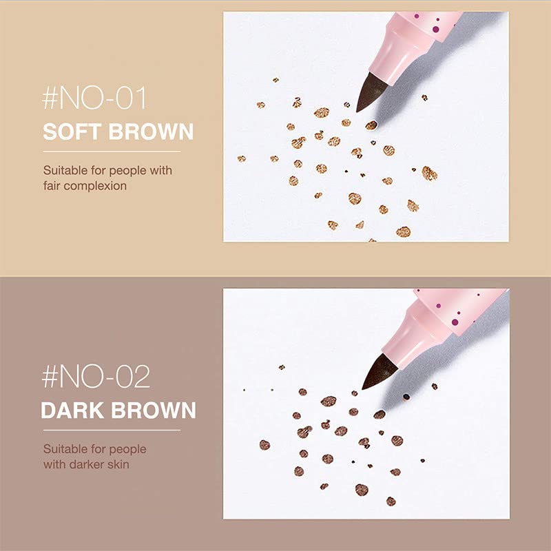 Freckle Pen Faux Freckle Pen Colour Pop Freckle Pen Supernaturally Realistic Freckles Makeup Brush Fantastic Freckles Pen Long-lasting Waterproof Soft-point Absorbent Pen For a Natural and Easy Makeup Look (dark brown)
