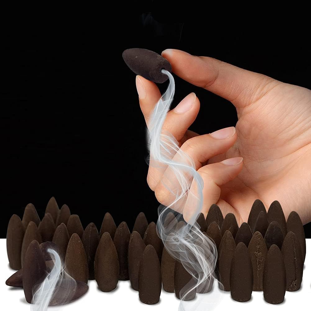 TRUMIRI Incense Cones, 4 Sets of 40 Cones Each, Variety Pack (Jasmine, Lavender, Lotus, Musk) for Waterfall and Mat Bundle