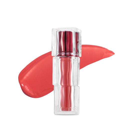 TIRTIR [*Mini Size Waterism Tinted Lip Gloss #16 Tangering, 0.06 Fl Oz – Kiss Ready Lipgloss, 12H Long Lasting Non Sticky Natural Tinted Glow Korean Multiuse Cheek and Lip Tint for Women gift