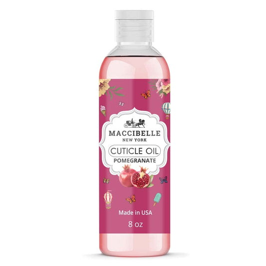 Maccibelle Cuticle Oil For Nails Refill size for Dry Cracked Cuticles (8 Ounce, Pomegranate)