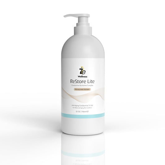 7E Wellness Myolift Restore Lite Gel- 32oz - Conductive Gel for Beauty & Skincare, Microcurrent, Face Mask Brush - 32oz / 1L