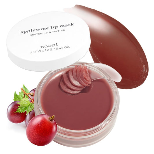 NOONI Vegan Applewine Lip Mask Overnight – Hydrating Lip Balm & Butter with Shea Butter & Vitamins | Soothing Moisturizer, Softening Treatment for Dry Lips, 0.42 oz