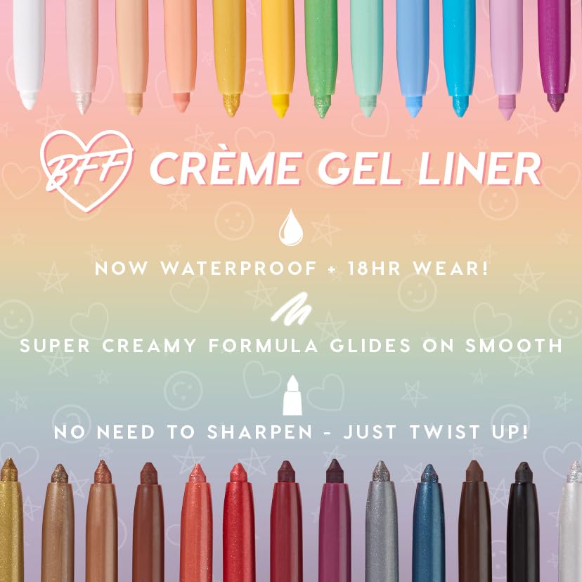 ColourPop Crème Gel Waterproof Eyeliner - 18HR Wear, Ultra-Pigmented Eyeliner Pencil with Matte & Metallic Finishes - Smudge-Proof, Vegan & Cruelty-Free - Kicker (0.01 oz)