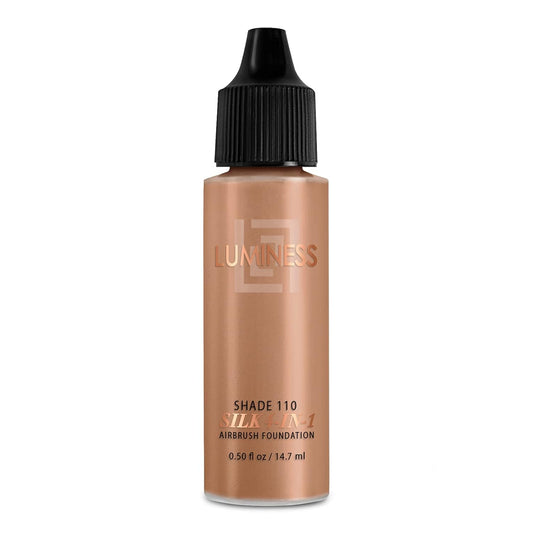 Luminess Air Silk 4-In-1 Airbrush Foundation- Foundation, Shade 110 (.5 Fl Oz) - Sheer to Medium Coverage - Anti-Aging Formula Hydrates and Moisturizes - Professional Makeup Kit for Cordless Air Brush