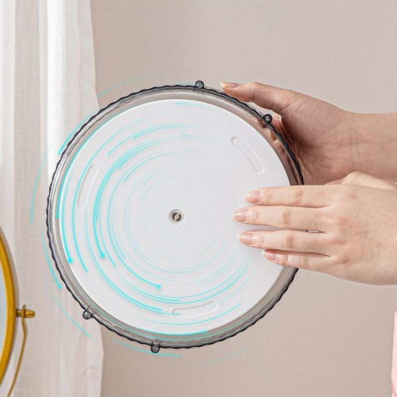 Makeup Organizer for Vanity, 360° Rotating Bathroom Organizer Countertop, High-Capacity Skincare Organizer, Spinning Cosmetics Organizer for Dresser Countertop (3 Tiers, Grey)