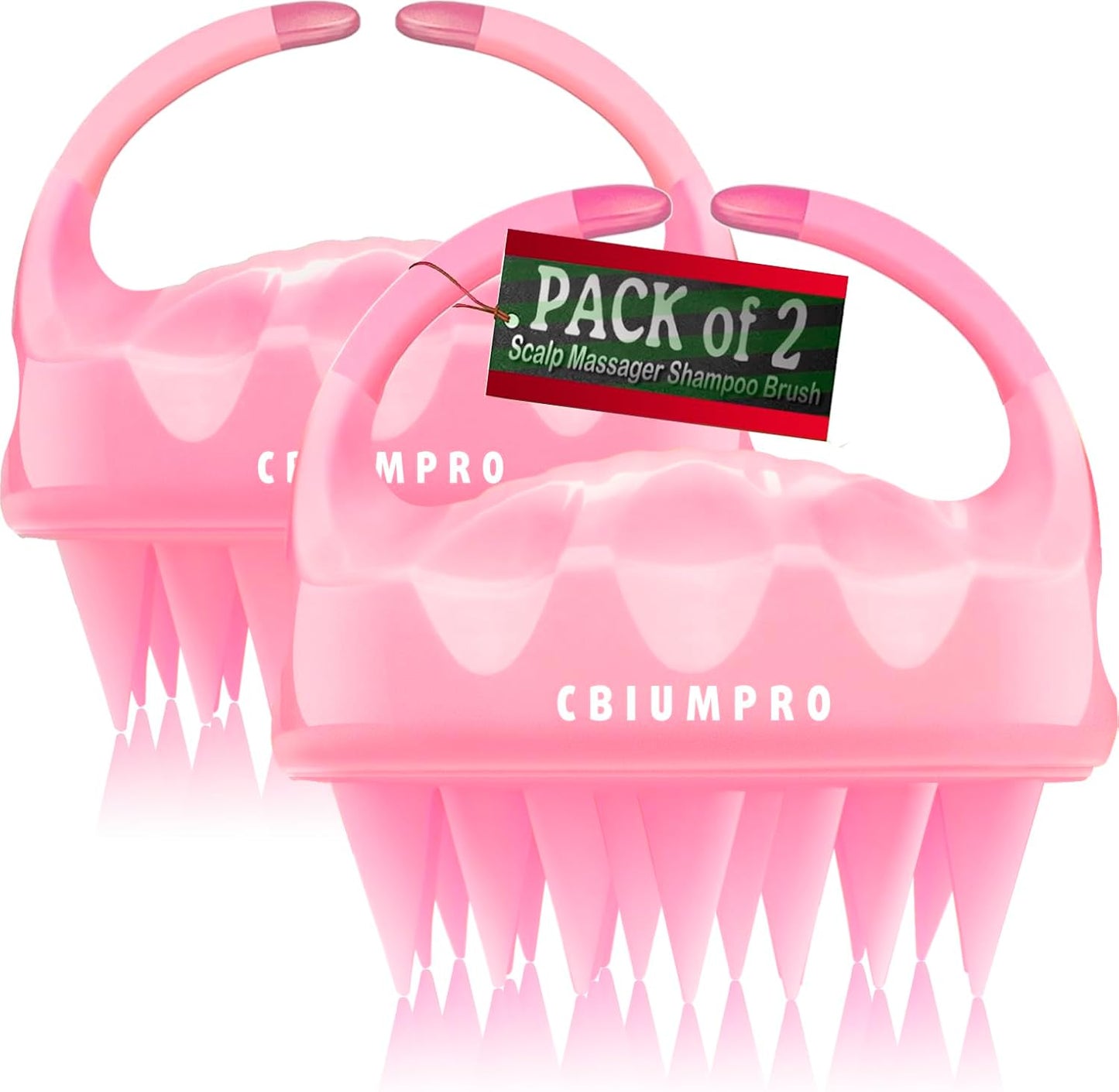 Cbiumpro 2-Pack Scalp Massager Shampoo Brush, Ultra Soft Silicone Scalp Scrubber Exfoliator Brush for Hair Growth & Dandruff Removal - 100% Fit All Hair Types