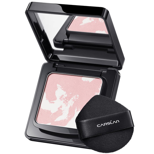 Waterproof Face Pressed Powder Compact, 24H Longlasting Oil Control Pressed Setting Powder Talc-Free Makeup, Shine Free, Poreless, Smooth, 04 Pink for dry&com skin (0.28Oz)