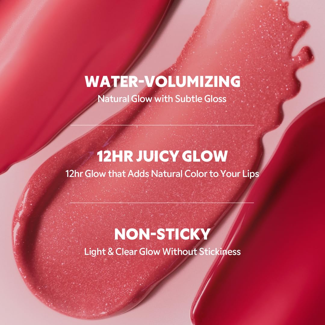 TIRTIR [*Mini Size Waterism Tinted Lip Gloss #29 Eveny, 0.06 Fl Oz – Kiss Ready Lipgloss, 12H Long Lasting Non Sticky Natural Tinted Glow Korean Multiuse Cheek and Lip Tint for Women gift