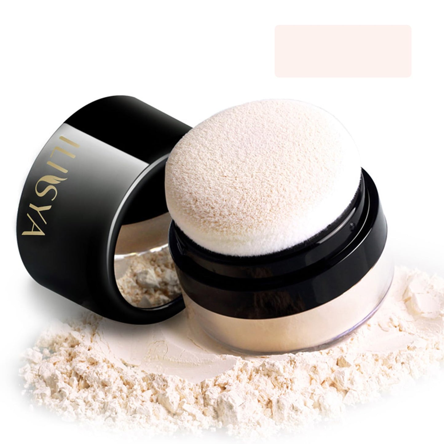 Setting Powder Lightweight Loose Powder Finishing Powder Long-Lasting Face Powder Waterproof with Soft Mushroom Powder Puff & Mirror, Matte Finish (Fair Ivory)-2 Boxes