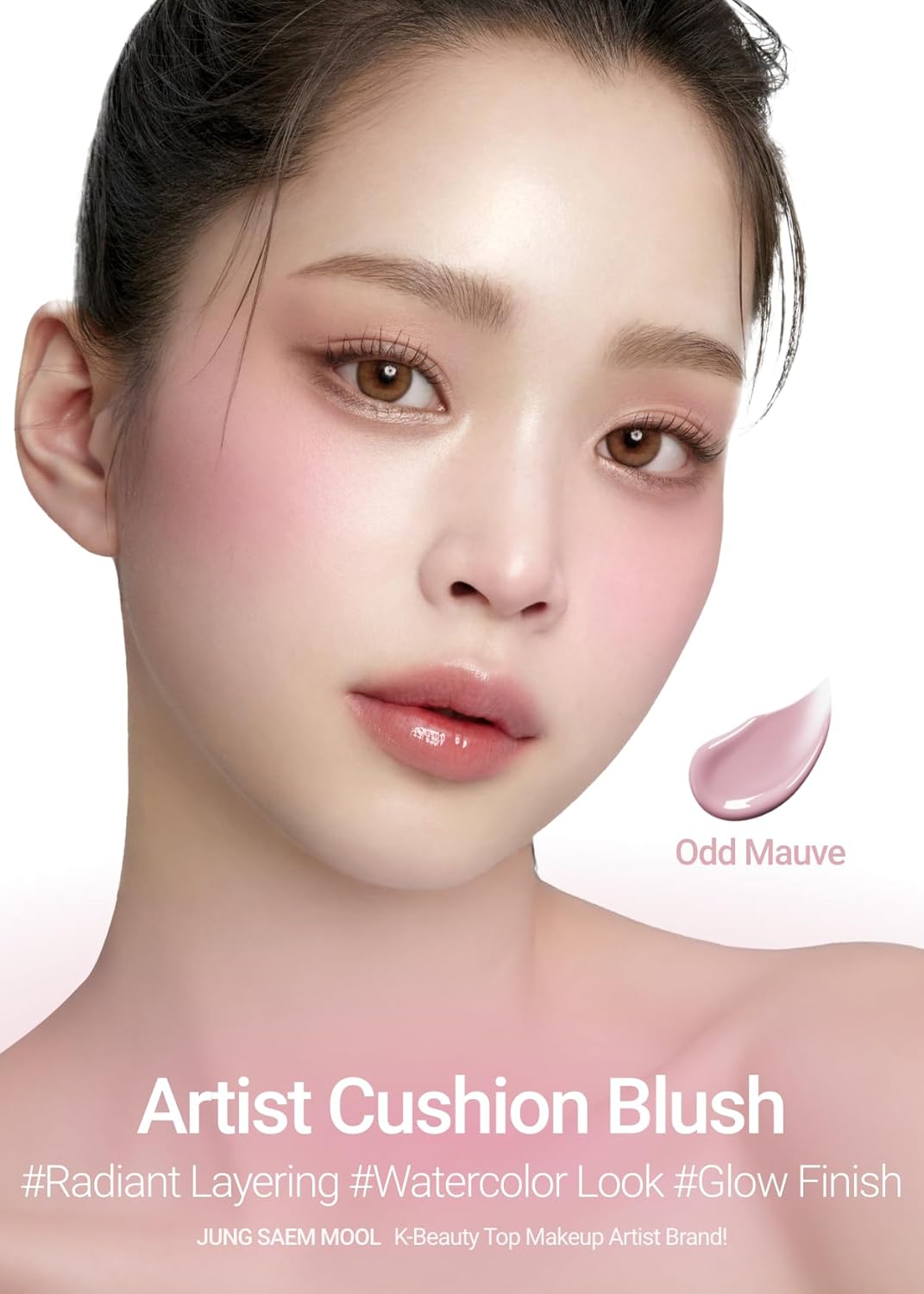 JUNGSAEMMOOL Artist Cushion Blush (Odd Mauve) | Easy to Blend, Lightweight, Hydrating Korean Makeup Cushion Blush for Dewy & Glowing Cheeks