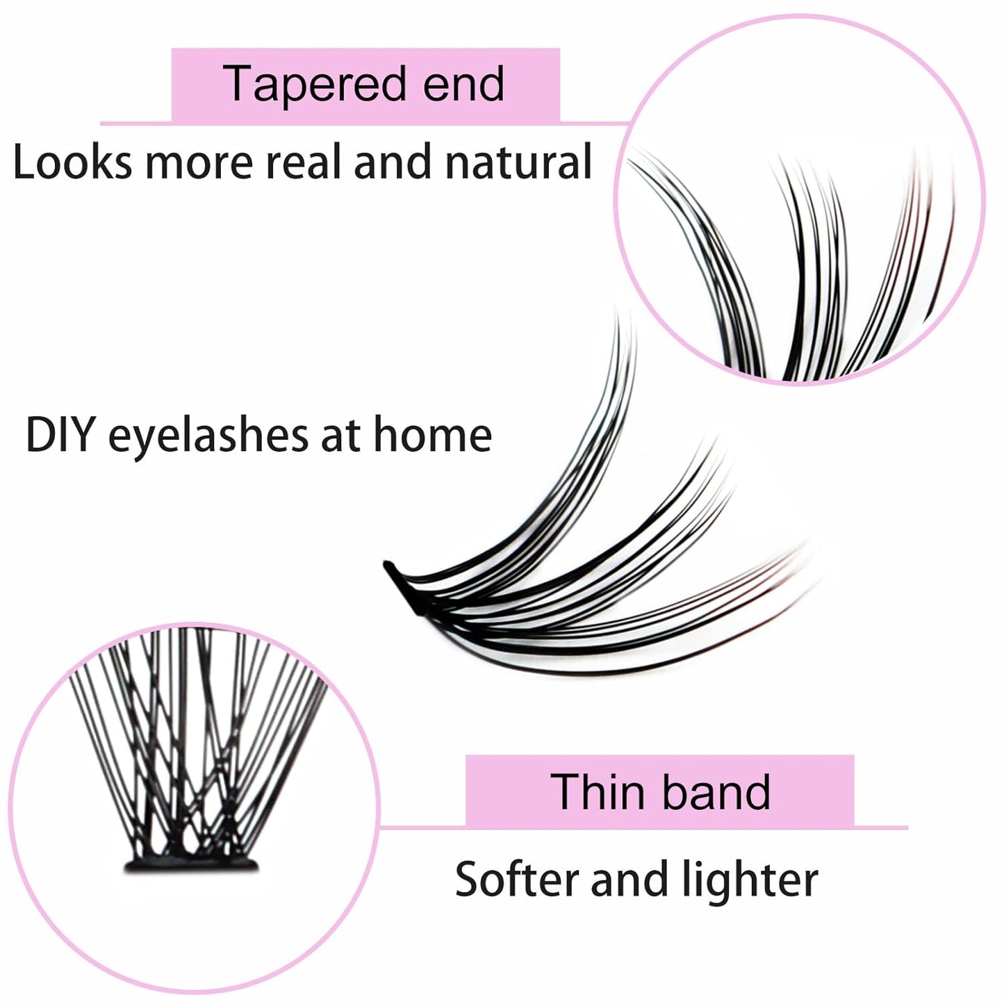 Lash Clusters LAUBESS Individual Lashes Waterproof Eyelash Clusters Mixed Tray Cluster Eyelash Extensions Soft Cluster Lashes for Beginners (30D-D-Mix9-16)