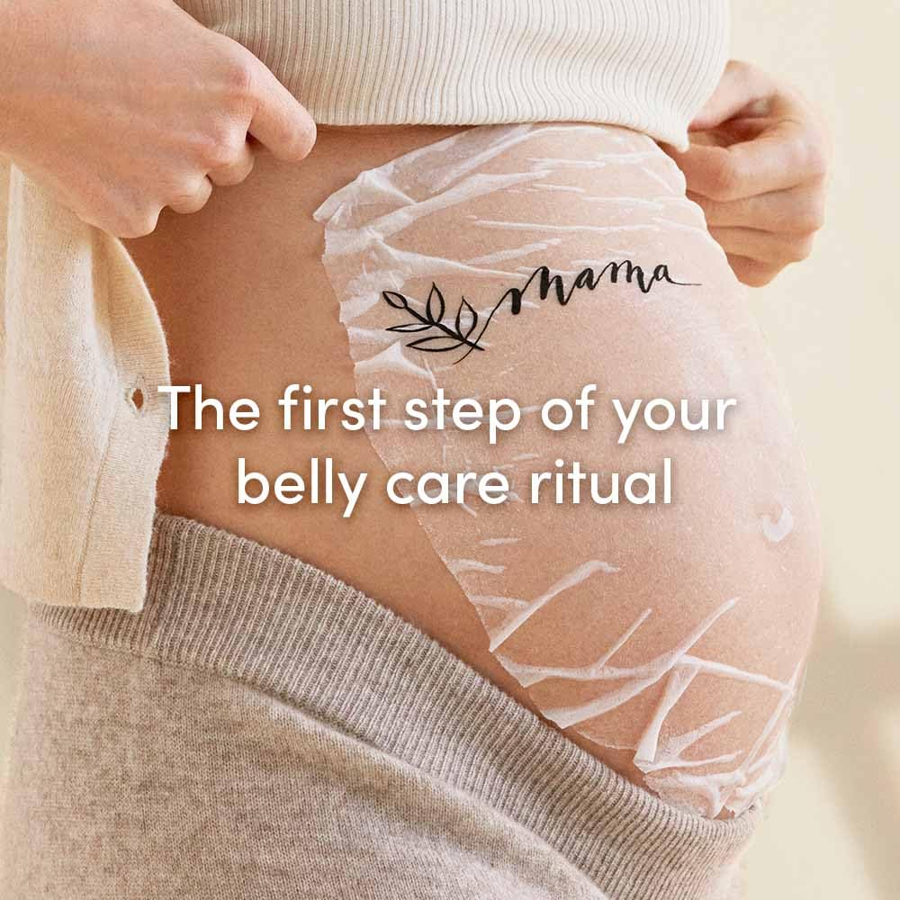 Evereden Soothing Belly Mask for Stretch Marks - 2nd/3rd Trimester Size | 1 count | Belly Mask for Pregnancy | Clean Pregnancy Skincare | Non-toxic and Fragrance Free