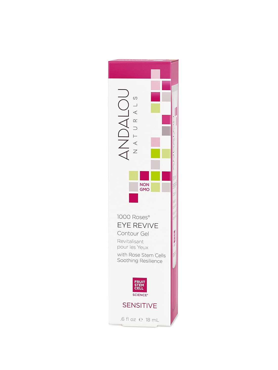 Andalou Naturals 1000 Roses Eye Revive Contour Gel, pomegranate,rose, 0.6 Fl Oz (Pack of 2)