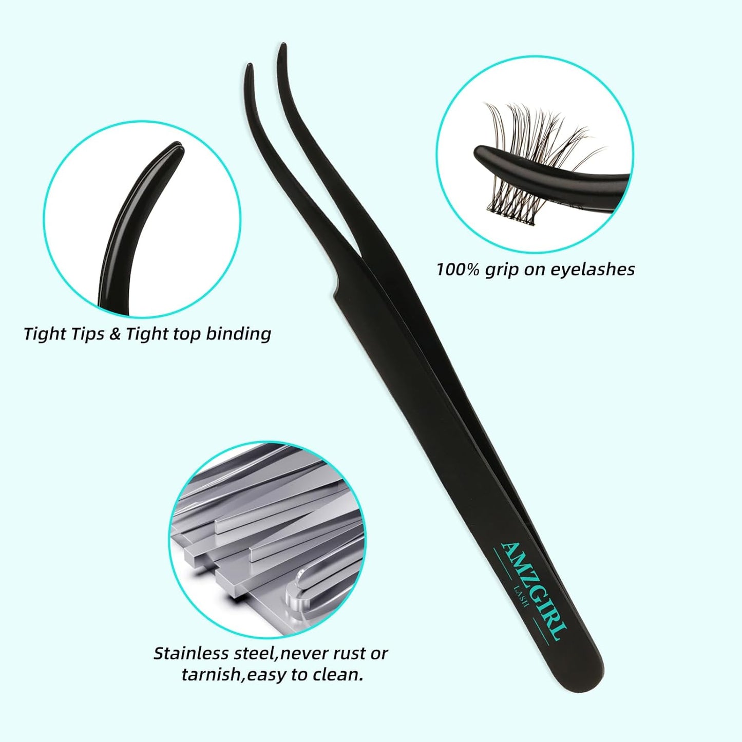 Lash Extension Kit Daybreak Lash Clusters kit Lash Bond and Seal Eyelash Remover and Lash Applicator for Diy Lash Extension Kit at Home by AMZGlRL(Daybreak,D-Mix8-16mm kit)