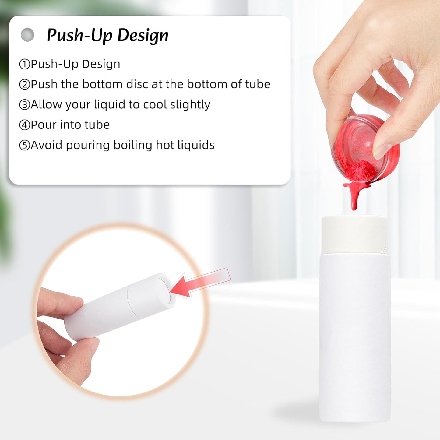 NICENEEDED 15 Pcs Kraft Paper Lipstick Tube, 0.4 Oz Paperboard Lip Balm Tubes, Cardboard Empty Deodorant Container Solid Perfume Tube Cosmetic Box for DIY Chapstick Deodorant Crayon