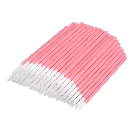 G2PLUS Lip Brushes, 50Pcs Disposable Lip Gloss Wands, Portable and No-Clean Lipstick Applicator, Nail Polish Brushes Makeup Tool for PYO Cookie Paint, Painting, Detail Brush (Pink)