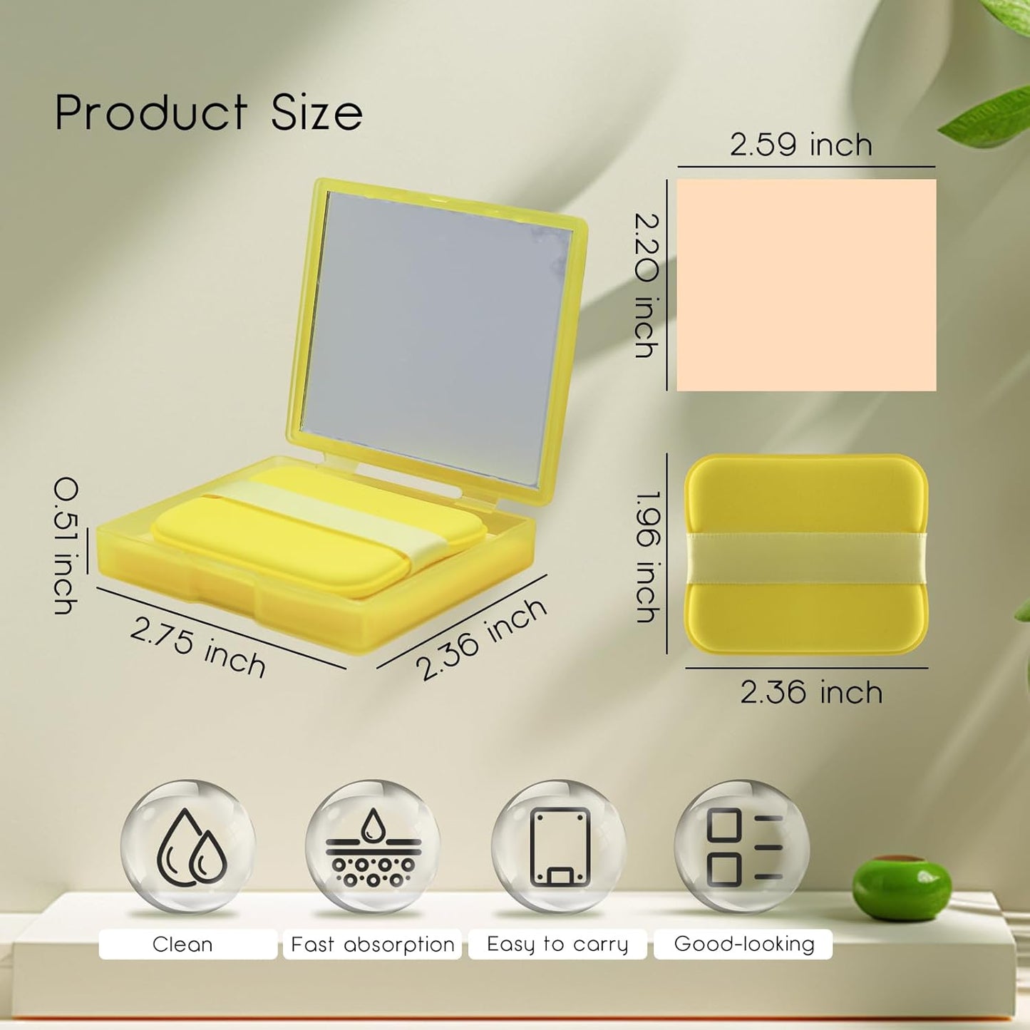 200 Oil Blotting Sheets for Face, Portable Oil Control Film with Mirror & Puff Not Destroy Base Makeup Face Oil Absorbing Sheets for Women & Men, Face Oil Control On The Go (Chamomile, 200)